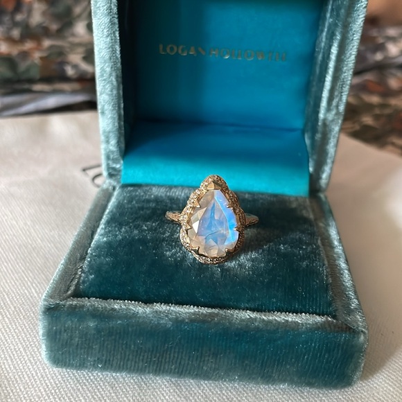 ❗️SOLD❗️Logan Hollowell PREMIUM Queen Water Drop Moonstone Full Pavé Diamond YG - Picture 8 of 17